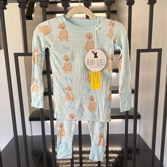 Kiki & Lulu Other - Kids Light Blue Puppy Print Pajama Set